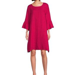 Bryn Walker Linen Dress Women's Size XS Pink Bell Sleeve Lightweight